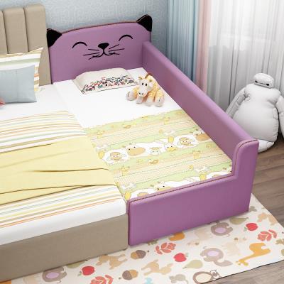 Solid Wood Childrens Bed With Guardrails Parquet Crib Widening Plus Small Bed Splicing Large Bed Ductile Edge Splicing Bed Soft Bag God