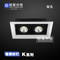 Guoxing Optoelectronics   LED Grille Spotlight K Series] Double Head Rear Shroud Type White Spray 10w 20w