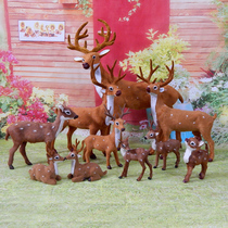 Simulation Sika deer model deer desktop window decoration Leather plush animal toys Christmas Deer props gifts