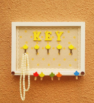 Fresh art Xuanguan Clothes hat frame key hook Creative wood hanging clothes hanger wall hanging rack room decoration wall-hanging