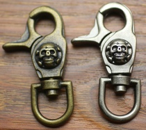 High quality silver plated bronzed padded shrimp chain keychain clasp skull bag buckle buckle buckle buckle