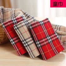 The new grid foreign trade original single super soft double-sided plaid childrens towel gauze small towel face towel absorbs water and does not fade