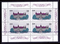 East German stamps 1986 German palace small full picture: Gustrov Palace architectural heritage new