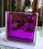 Inner color purple hollow glass brick specification 190*190*80mm colored glass brick