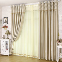 South Spring Curtain Living Room Blackout Insulation Curtain Fabric Custom Floor-to-Landing Custom Romance Stripe Renting Mediterranean