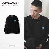 Korean ulzzang retro cartoon bright color pullover men and women Tide brand clothes loose couples clothes