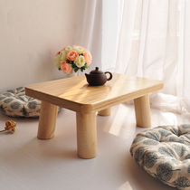 Simple small square table solid wood small coffee table mini Square small table household window table tatami table