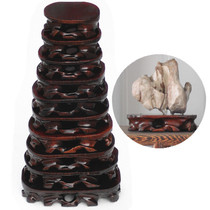  A801 set of ten small strange stone base can be grooved solid wood root decoration Stone base wooden support gift tool