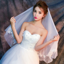 White Bride wedding yarn veil female headdress lace short wedding Net red photo props Super fairy series retro