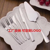 Cake fork stainless steel fruit fork spatula knife fork set mooncake knife and fork factory direct customized LOGO