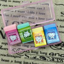 Boxed small geek E-6116 eraser creative stationery rubber cute cartoon eraser 1 Box 4 small pieces