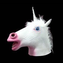 Five children vying for Halloween mask prom party COS mask horse head mask animal head cover unicorn mask