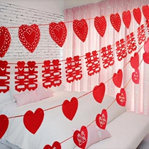 Wedding flower wedding room layout non-woven LOVE LOVE happy word wedding decoration wedding supplies personality hanging decoration