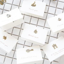 Korean simple creative retro hipster greeting card diy handmade Teachers Day birthday Thanksgiving message small card