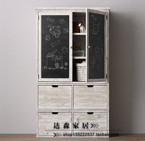 French solid wood furniture American solid wood vintage wardrobe European neoclassical antique old solid wood wardrobe