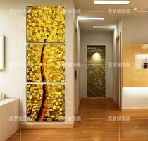 Modern decorative painting Living room simple frameless painting Entrance mural Crystal painting Crystal glass hanging painting Vertical triptych