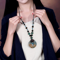 Sweater chain long pendant Fashion necklace simple pendant ornaments Joker ornaments female hanging chain ancient accessories autumn and winter