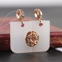 Hetian Jade Gold Dragon Phoenix pair ornaments Qinghai material White Jade gold pendant with certificate Shunfeng