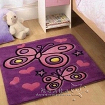 Field Garden Purple Butterfly Children Room Modern Carpet Bedroom Bedside Book Room Balcony Handmade Nitrile rug Custom