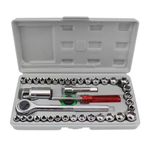 Auto repair socket ratchet wrench 40-piece portable socket combination socket tool set auto repair tool box