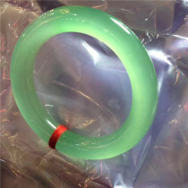 Natural old pit A goods emerald ice green round bracelet pure green ice moist transparent belt certificate KE015