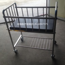 Stainless steel crib environmentally-friendly unpainted stroller child bed with mosquito nets lengthened multifunction thickened