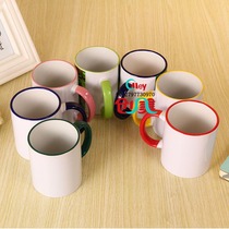 Thermal transfer diy personalized custom advertising printing creative gift round color mouth cup side color cup ceramic mug