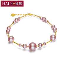 Heidi Jewelry Manyi 3-9 5mm Pink Purple Freshwater Pearl Gypsophila Bracelet 18K Gold Gift for Mom