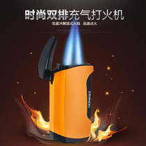 Baicheng double straight wind lighter inflatable fixed fire men portable wind lighter