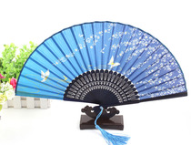 China fan Zi ladies satin silk fan Wedding celebration return gift folding fan Japanese craft gift 10