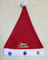Christmas hat manufacturer direct sale of flowers Christmas hat Christmas decorations ravelvet cloth hot and snowflake Santa hat