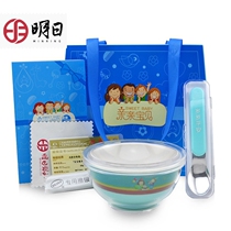 Tomorrow baby silver tableware set S999 foot Silver Bowl silver spoon Baby Baby Full Moon year old