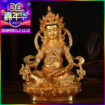 Tibetan Buddhist supplies imitated Nepal pure copper gilt tantric Buddha statue batch hair Yellow God Zambala 7 inch