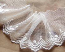 A14D14 handmade DIY clothing accessories day single lace embroidered glossy surface wave mesh yarn embroidery lace width 6cm