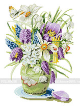 Cross-stitch electronic figure redraw source file-Lanarte-34860 Spring flower Spring flower