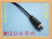 Air plug M12 straight male head -4 core 5 core 8 core 12 core male head with line 2 m sensor l waterproof connector