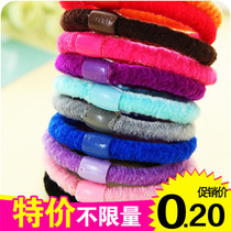 Korean version of solid color plush jewelry Ultra-high elastic hair rope Hair ring rubber band does not hurt hair Rubber band Hair ornaments headdress head rope