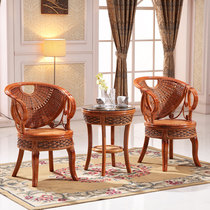 Rattan chair Coffee table Three-piece rattan furniture Balcony leisure table and chair Club rattan sofa chair Guest rattan chair