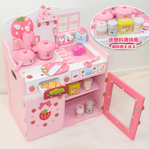 2020 new luxury kitchen stove boys and girls children wooden house cut cooking toy set