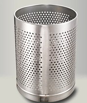 Hole trash can guest room bucket toilet trash can stainless steel thickened indoor trash can living room trash can