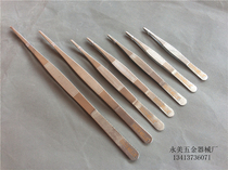 Direct stainless steel tweezers Electronic tweezers round head flat mouth 12 5cm-30cm tweezers straight clip landscape