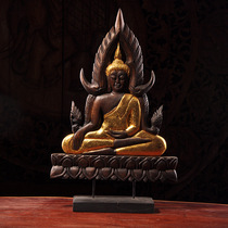 Thai wooden crafts household goods solid wood carving religious supplies Buddha statues handmade Creative furnishings