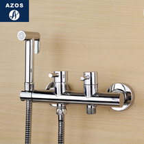  German all-copper hot and cold pressurized handheld shower womens shower nozzle Rain shower toilet valve faucet set