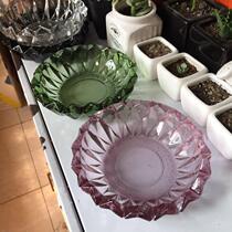 Creative home Glass thickened ashtray transparent crystal glass ashtray European round ashtray 2