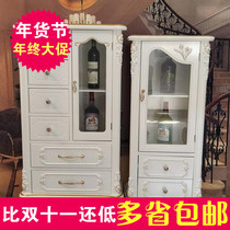 European style modern simple solid wood wine cabinet porch overall storage kitchen cabinet locker restaurant living room cabinet