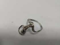 vintage antique French 20th century female artistic shape manual silver ring ring