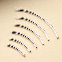 S925 sterling silver DIY accessories material Thai silver plain silver elbow handmade hand string Buddha beads bracelet Silver small tube