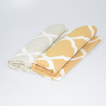 2 pieces European-style cotton linen Western placemat anti-slip anti-iron mat heat insulation mat table mat bowl plate pad background cloth