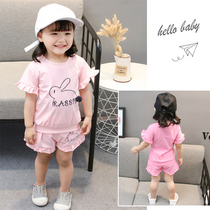 Summer new childlike girl baby Two suits Baby Girl Casual Suit Baby Two Suits