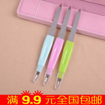 Double-sided nail file stainless steel grinding strip setback professional nail nail knife to remove dead skin manicure